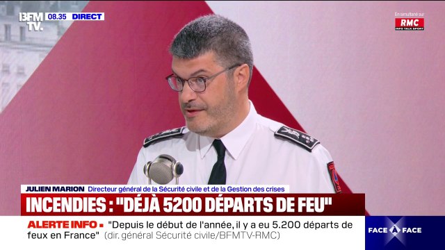 Feux de forêts: 9 feux sur 10 ont une origine humaine , indique Julien Marion, directeur général de la Sécurité civile