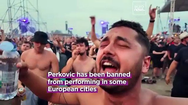 Croatian right-wing singer Marko Perković and fans make pro-Nazi salutes at record-breaking concert