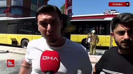 Sancaktepe'de İETT otobüsünde yangın çıktı
