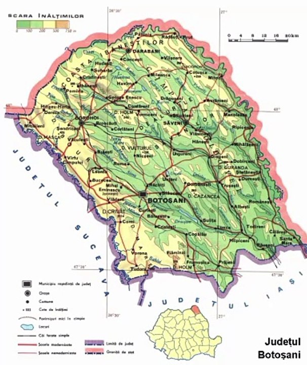 Map of Botosani County Peta Kabupaten - X720