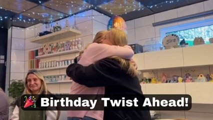 Woman stunned as best friend secretly travels overseas to surprise her at birthday outing