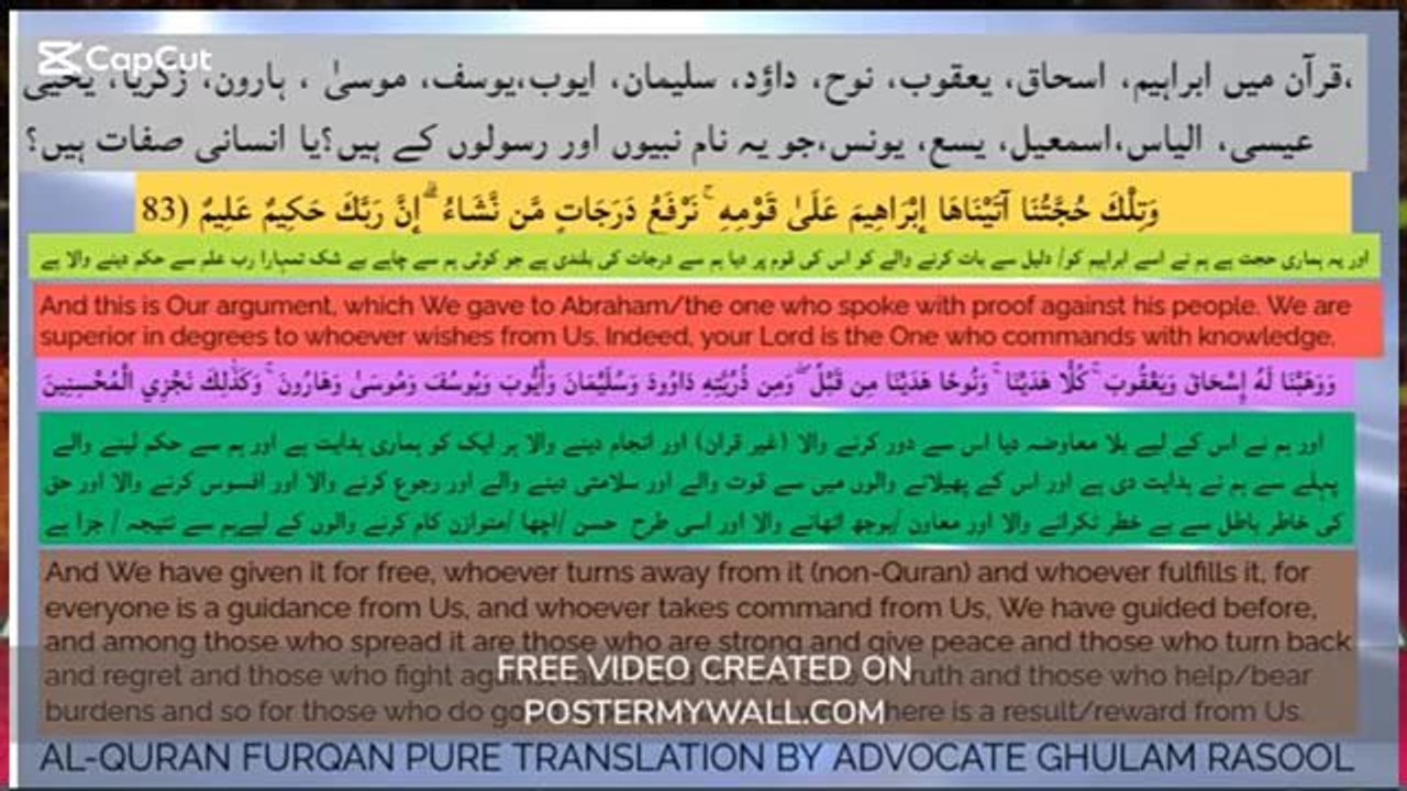 ابراہیم، اسحاق، یعقوب، نوح، داؤد، سلیمان، ایوب،یوسف، موسیٰ ، ہارون، زكريا، يحيى، عيسى، الياس،قرآن من اسمعيل، يسع، یونس،جو یہ نام نبیوں اور رسولوں کے ہیں؟یا انسانی صفات ہیں؟ ADVOCATE GHULAM RASOOL