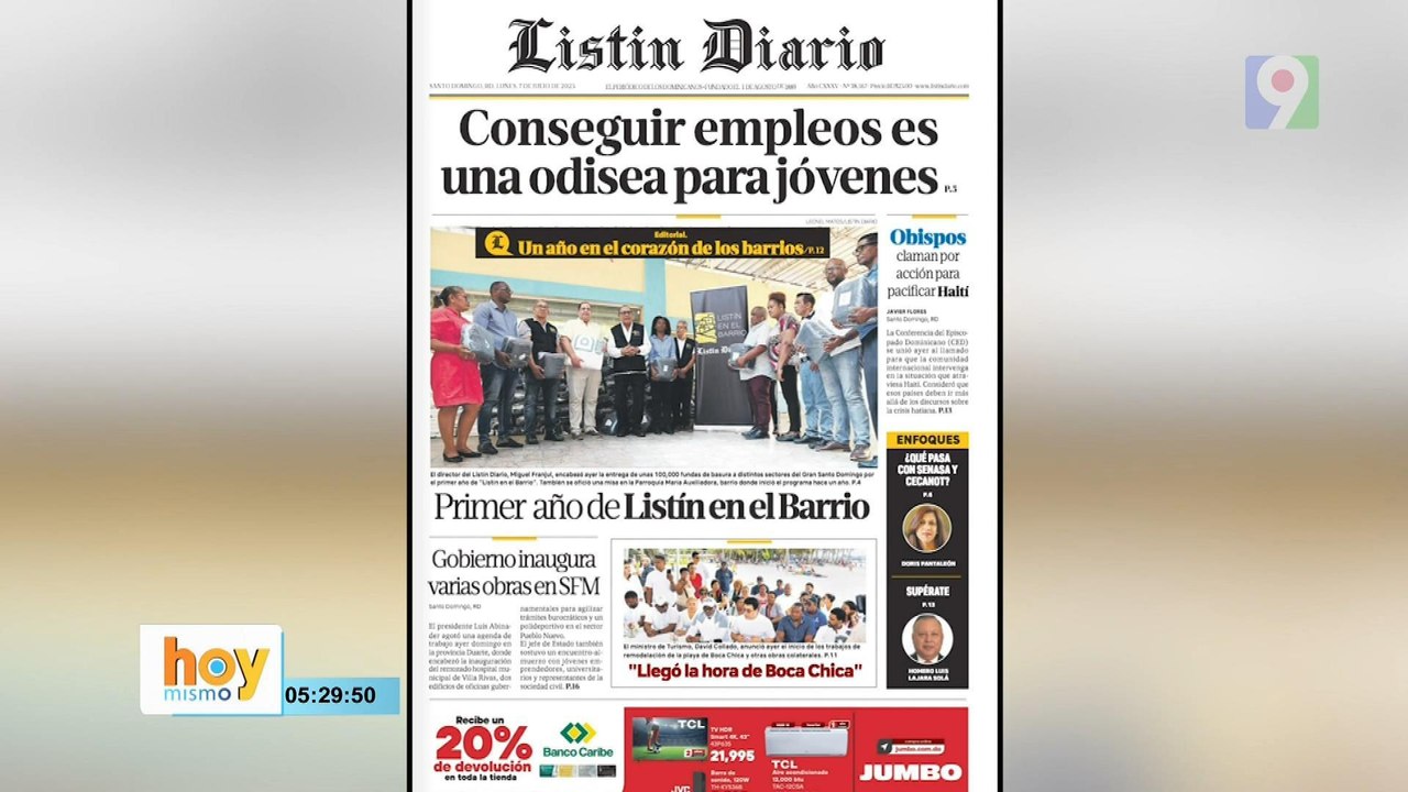 Titulares prensa dominicana lunes 07 de julio 2025 | Hoy Mismo