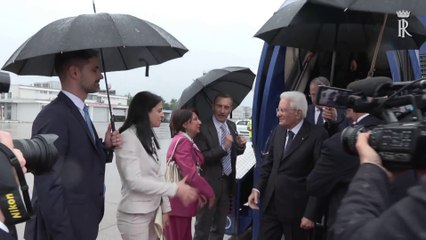 Mattarella in visita in Croazia, l'arrivo a Zagabria