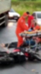 Motociclista fica ferido em acidente com cavalo na BR-104