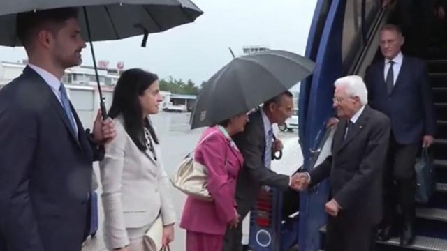 Il Presidente della Repubblica Sergio Mattarella atterra a Zagabria in Croazia