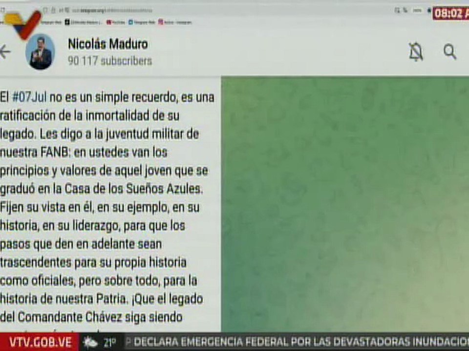 Pdte. Maduro conmemora los 50 años del ingreso del Comandante Chávez en la gloriosa Academia Militar