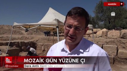 Mardin'de Dara Antik Kenti'nde yaklaşık 1500 yıllık mozaik bulundu