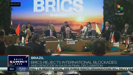 Brazil, BRICS rejects international blockades and genocide in Gaza in final declaration