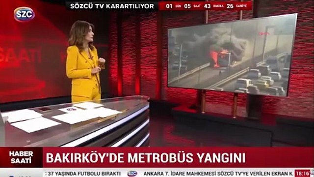 Bakırköy'de metrobüs yangını