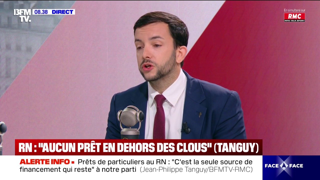 Prêts de particuliers au RN: "Le problème de base, c'est un financement bancaire qui nous est interdit", affirme Jean-Philippe Tanguy (RN)