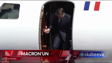 Brigitte Macron, uçaktan inerken Emmanuel Macron'un elini tersledi