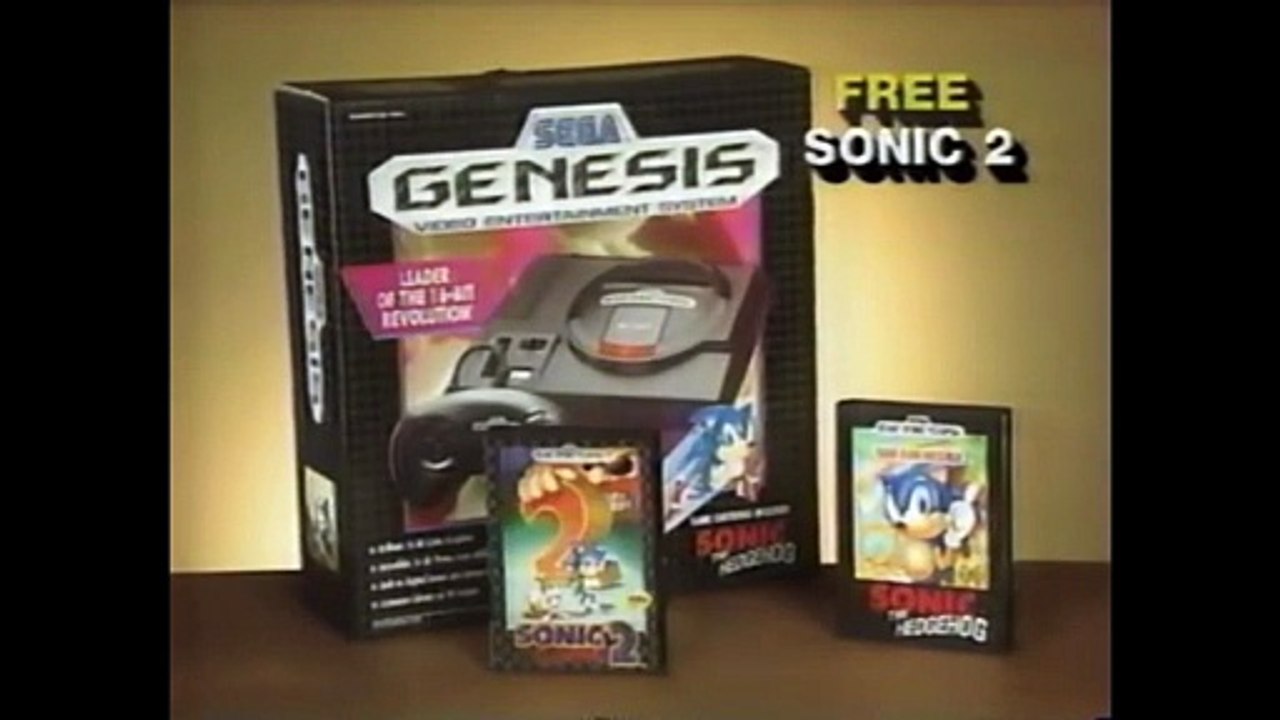 Sega Genesis with Sonic 1 and 2 Ad