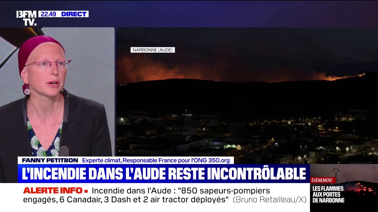 Incendie dans l'Aude: "C'est l'illustration la plus frappante du changement climatique et de ses impacts", déclare Fanny Petitbon, experte climat