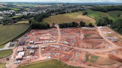 Drone footage of properties taking shape at Libbets Grange near Crediton by Warren Radmore of Aerial Dimensions, for Alan Quick