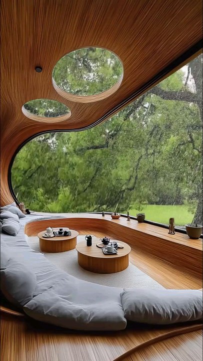 Panoramic Rainy Forest Views, Thunderstorm Ambience, Skylit Ceiling, Natural Elegance.#short #shorts #shortvideo #Treehouse #RainyMood #ThunderstormVibes #RelaxingRain #DeepSleepSounds #CabinVibes #NatureLovers #ForestRetreat #RainAmbience