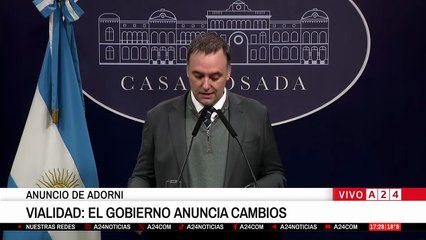 Conferencia de Manuel Adorni sobre el cierre de Vialidad
