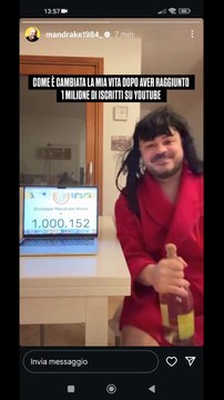 mandrake1984 festeggia un milione di iscritti su you tube