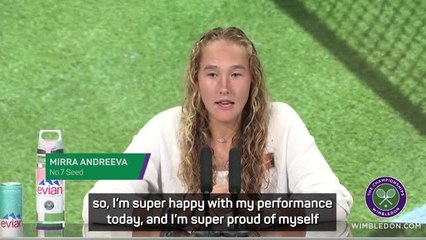 Andreeva 'super happy and proud' to reach maiden Wimbledon quarters