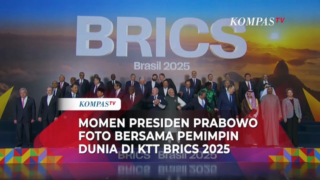 Momen Presiden Prabowo Isi Barisan Depan saat Foto Bersama Pemimpin Dunia di KTT BRICS