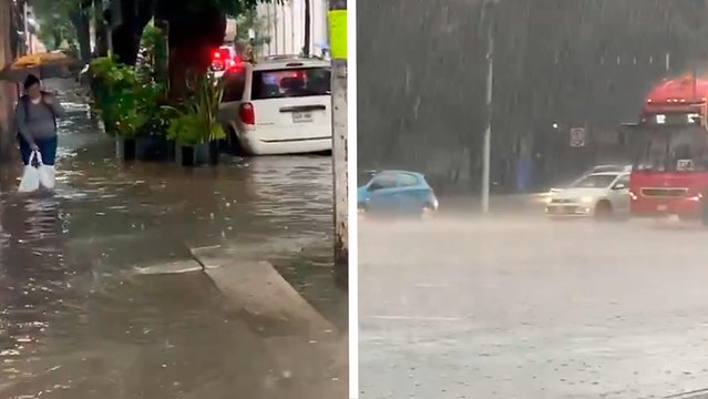 CDMX: fuertes lluvias provocan inundaciones en diferentes calles