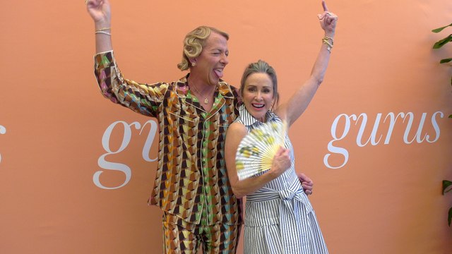 Derek Warburton and Patricia Heaton 2025 Gurus Beauty Awards Citrus-Colored Carpet