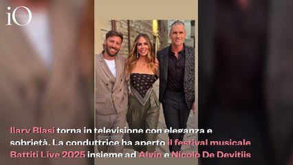 Ilary Blasi debutta a Cornetto Battiti Live con un look mocha mousse