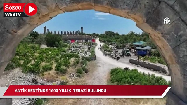 Mersin'de Uzuncaburç Antik Kenti'nde 1600 yıllık terazi bulundu