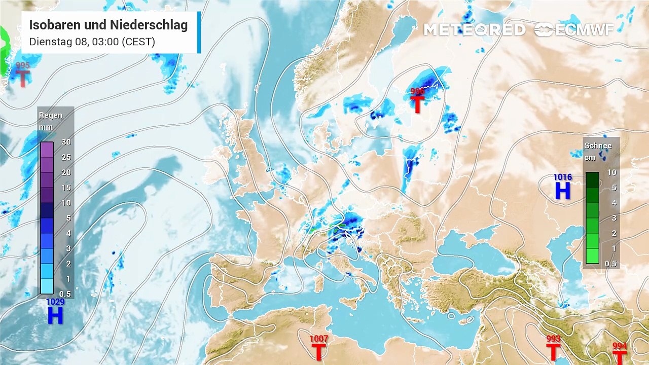 Ein Tief über Polen sorgt für Wetterchaos!