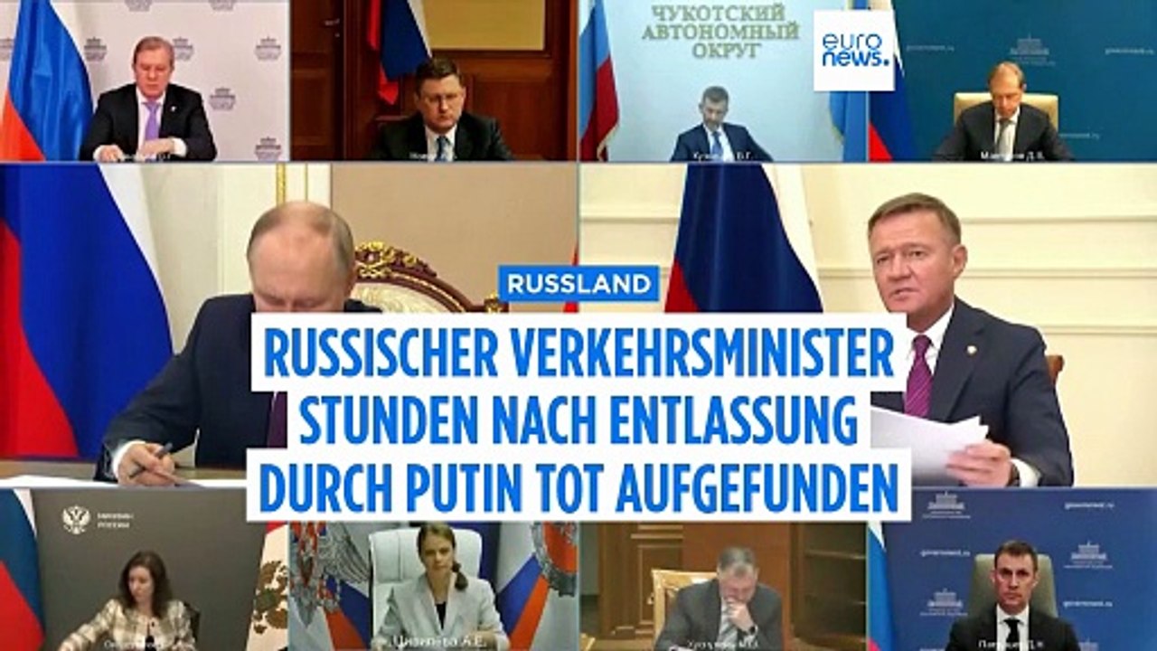 Russischer Verkehrsminister Stunden nach seiner Entlassung durch Putin tot aufgefunden
