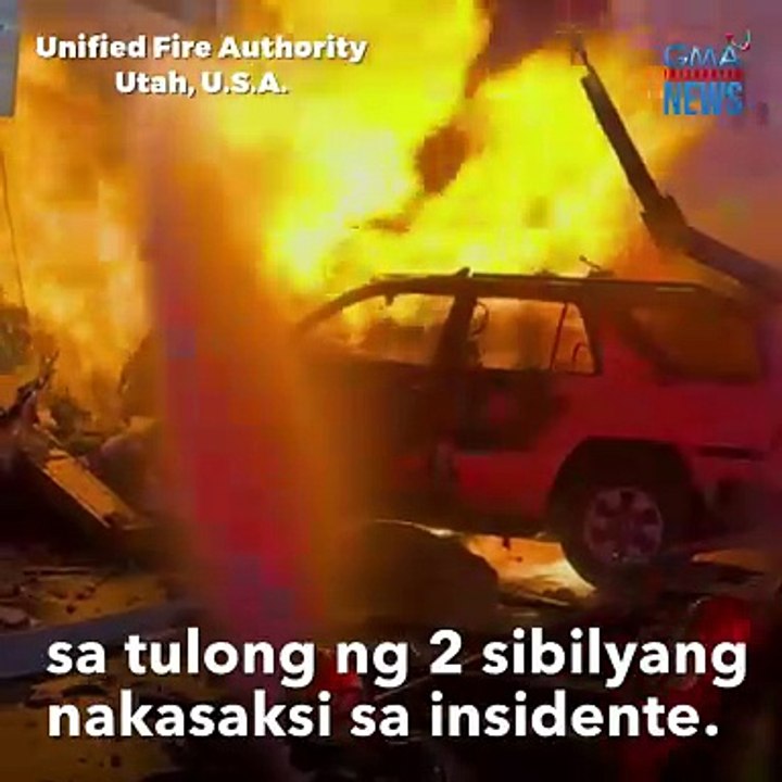 Bahagi ng mall na sinalpok ng sasakyan, sumabog! | GMA Integrated Newsfeed