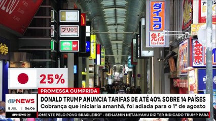 Trump anuncia tarifas de até 40% sobre importações