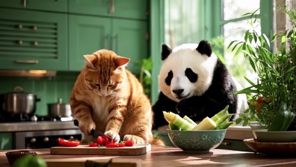 Mom Cat Picks Fresh Strawberries & EggsBakes Ginger Kitten's Birthday Cake+Rescues Adorable Animals