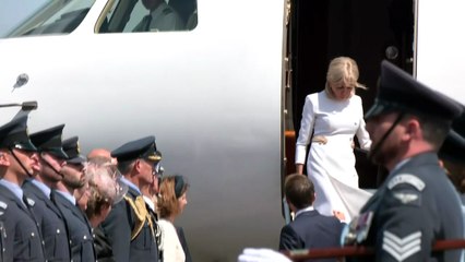 William and Kate greet Macron upon arrival in London