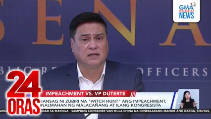 Bansag ni Zubiri na “witch hunt” ang impeachment, inalmahan ng Malacañang at ilang kongresista | 24 Oras