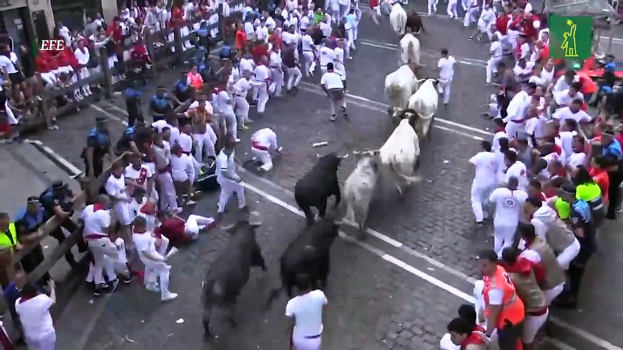 Un herido por asta de toro en el segundo encierro de los sanfermines
