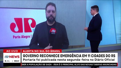 Governo reconhece situação de emergência em 11 cidades do RS