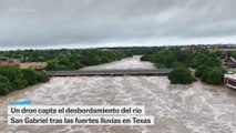 El desbordamiento del río San Gabriel a su paso por Texas, a vista de dron