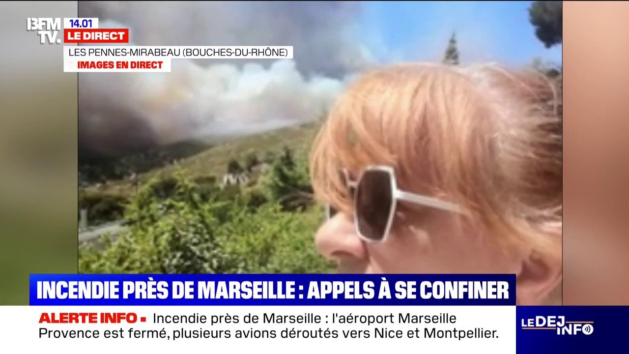 Incendie aux portes de Marseille: "Nous avons reçu une alerte pour se confiner", assure cette habitante des Pennes-Mirabeau