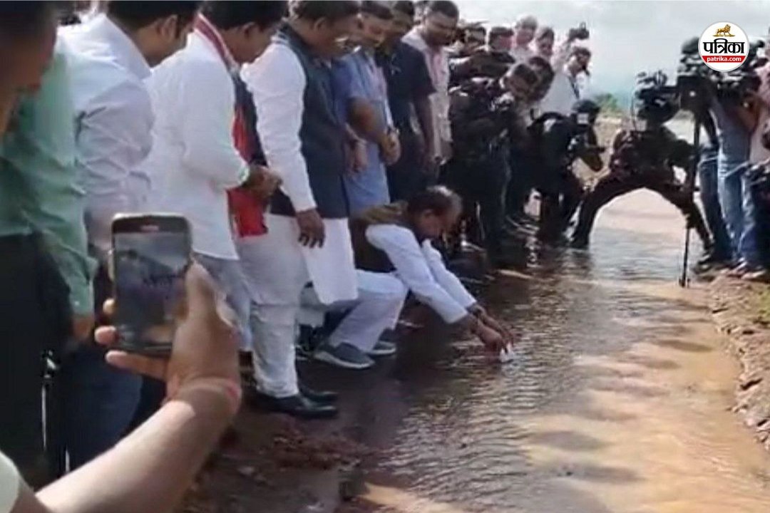 मैनपाट के उल्टापानी पहुंचे केंद्रीय मंत्री शिवराज, उल्टी दिशा में बही कागज की नाव, उल्टी चली एसपी की कार, आप भी देखें Video