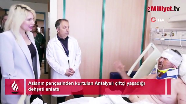 Aslanın pençesinden kurtulan Antalyalı çiftçi yaşadığı dehşeti anlattı!