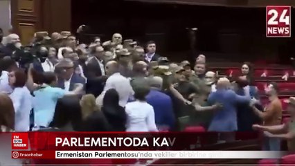 Ermenistan Parlementosu'nda vekiller birbirine girdi