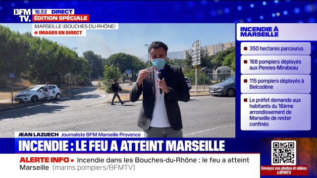 Incendie à Marseille: des rafales de vent à 100km/h ont été recensées