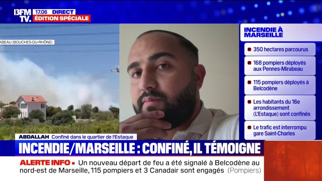 Cet expert comptable marseillais, confiné dans son entreprise, témoigne de la virulence de l'incendie à Marseille