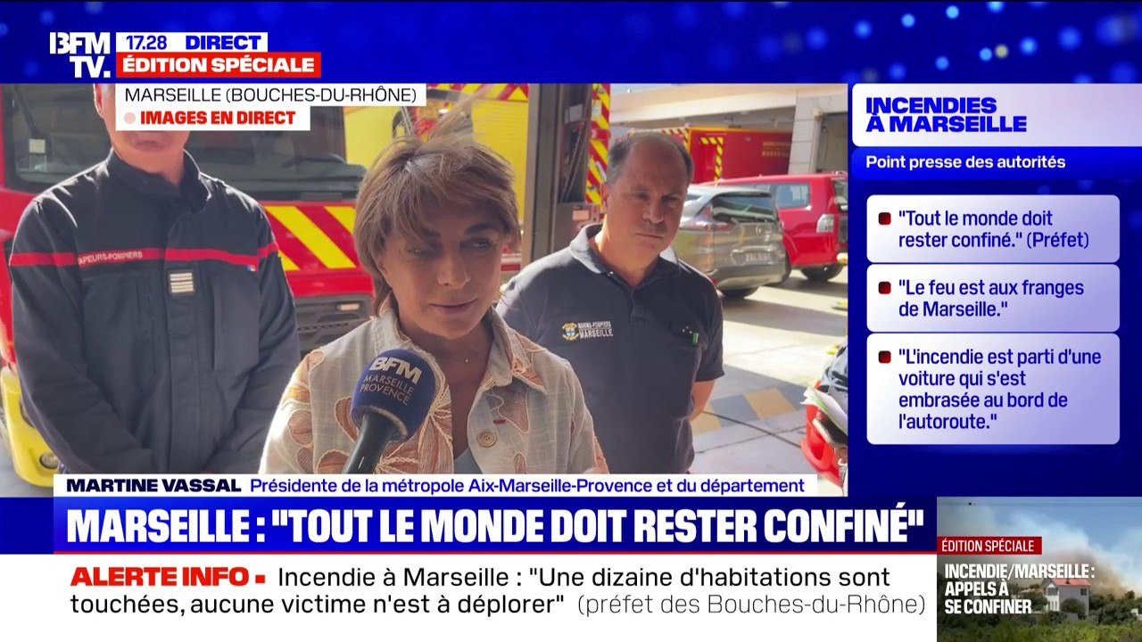 Incendie à Marseille: "On a eu, sur le département, cinq feux qui sont partis pratiquement en même temps", assure  Martine Vassal (présidente de la métropole Aix-Marseille-Provence)