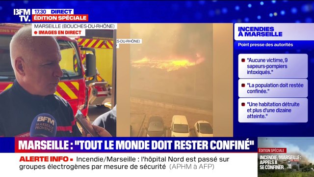 Incendie à Marseille: Les conditions météo ne seront pas bonnes pour toute la soirée et pour une grande partie de la nuit , assure le préfet des Bouches-du-Rhône