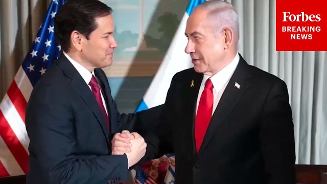 Israeli PM Benjamin Netanyahu Meets With Secretary Of State Marco Rubio In Washington, D.C.