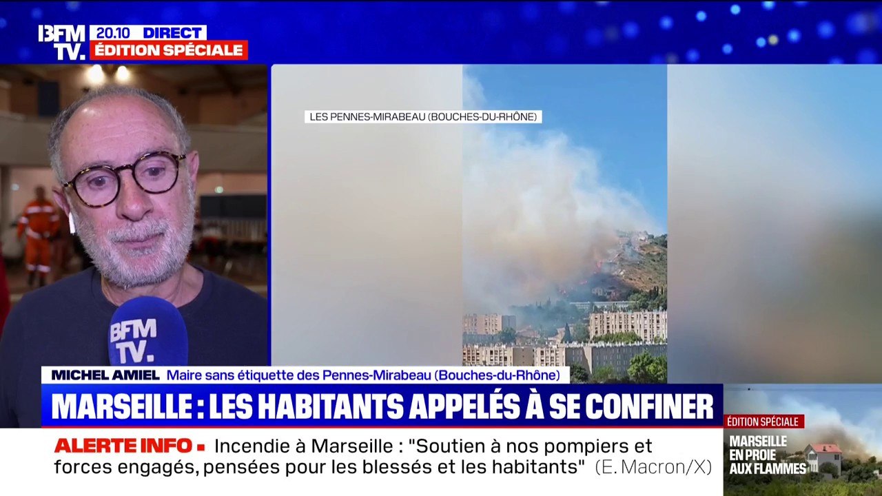 Incendie à Marseille: "Le feu est maîtrisé mais pas totalement éteint", assure Michel Amiel (maire sans étiquette des Pennes-Mirabeau)