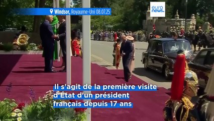 Royaume-Uni : Emmanuel Macron reçu avec les honneurs royaux au palais de Windsor