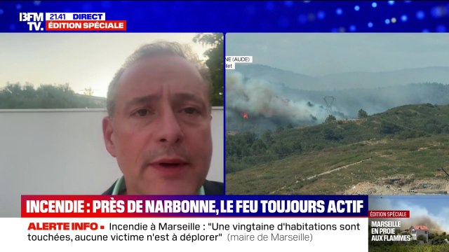 L'incendie à Narbonne, dans l'Aude, a brûlé plus de 1.800 hectares et un peu plus de 300 pompiers mobilisés , assure le maire
